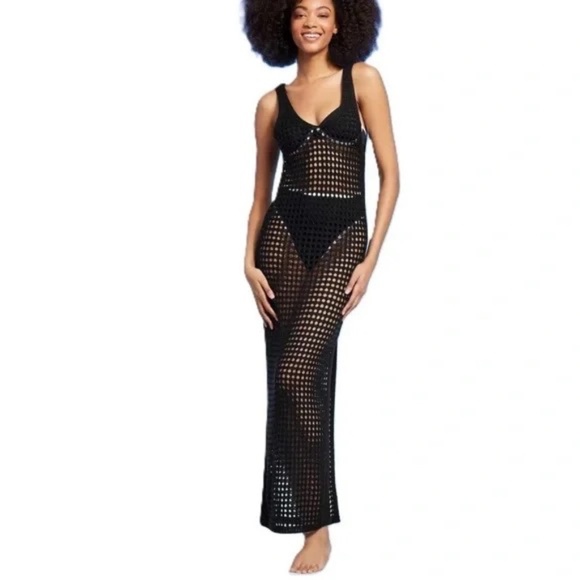 Shade & Shore Crochet Beach Coverup Size M - Picture 2 of 8